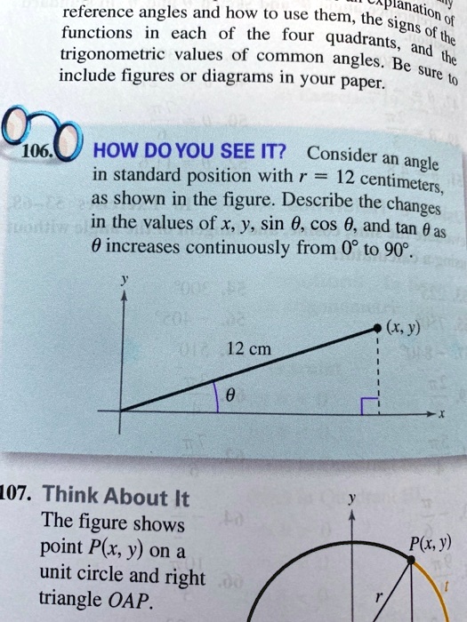 SOLVED Reference angles and how to use them; the Explanation functions of each of the four