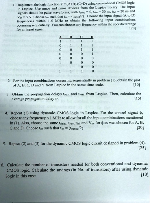 SOLVED: Implement the logic function Y = A + BC + D using conventional ...