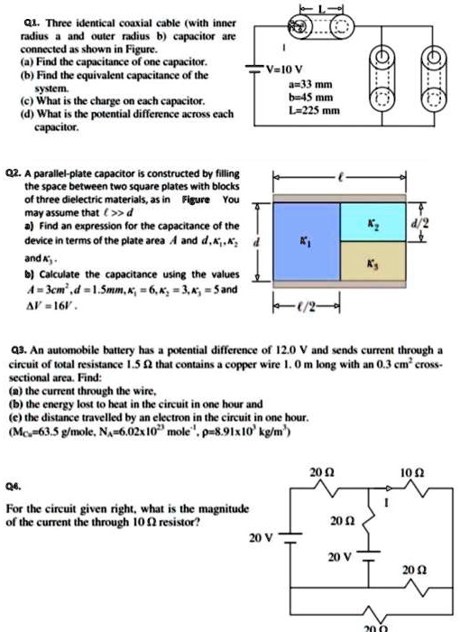 SOLVED Q1. Three identical coaxial cables (with inner radius a and