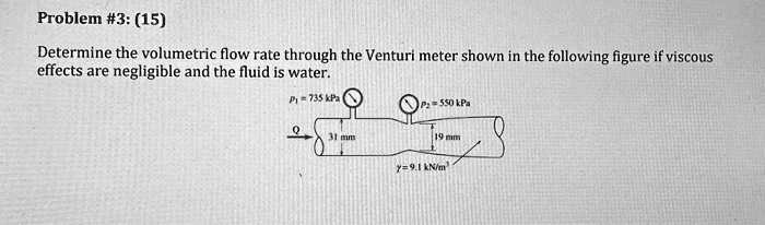 Problem #3: (15) Determine the volumetric flow rate through the Venturi ...
