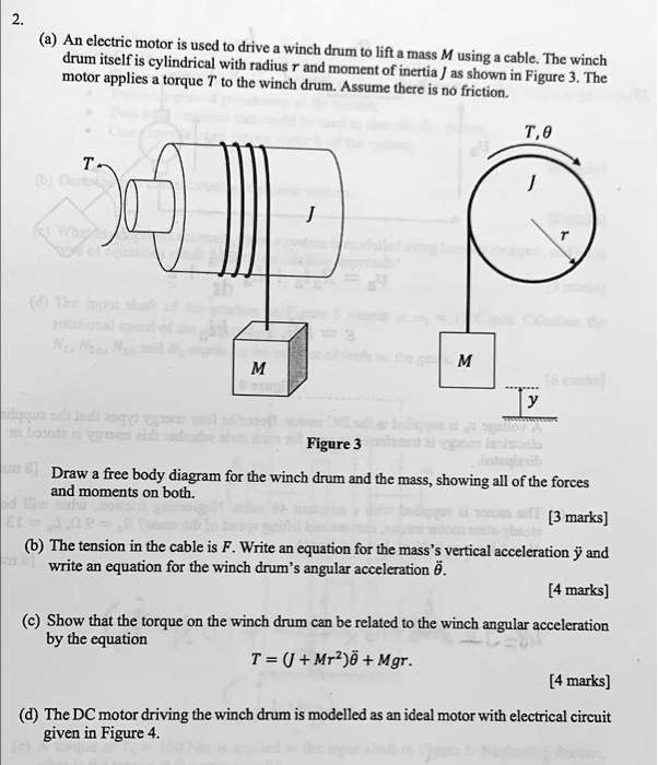 SOLVED 2 a An electric motor is used to drive a winch drum to lift a