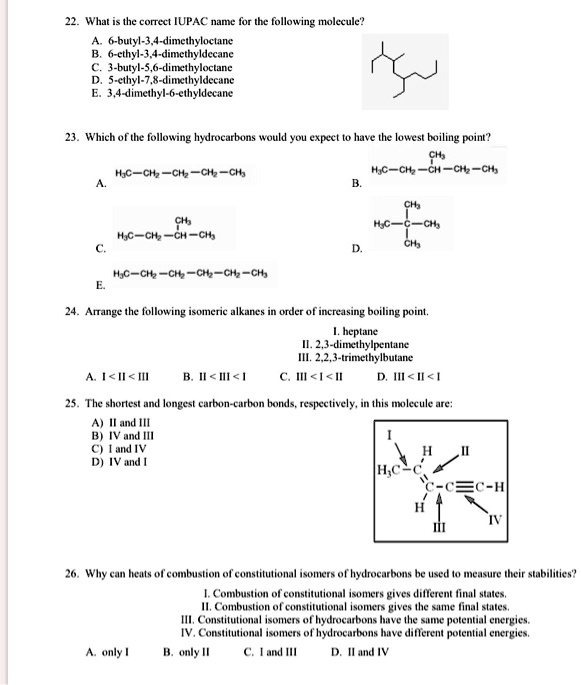 SOLVED: What is the correct IUPAC name for the following molecule? 6 ...