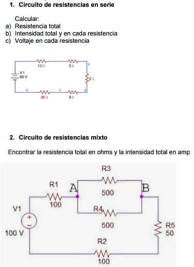 SOLVED: Hola, podrían ayudarme a resolverlos por favor :(( Circuito de ...