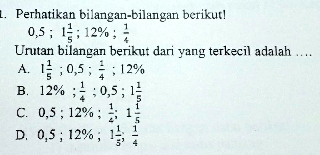 barisan bilangan 1 2 3 4 5 adalah kelompok bilangan