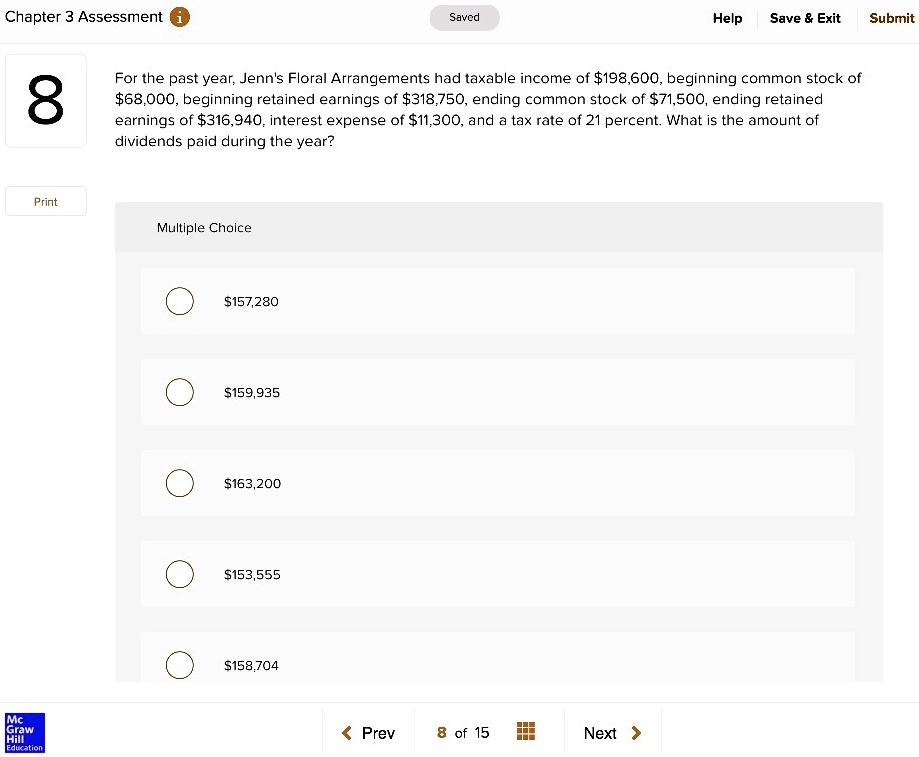 SOLVED Chapter 3 Assessment For the past year, Jenn's Floral