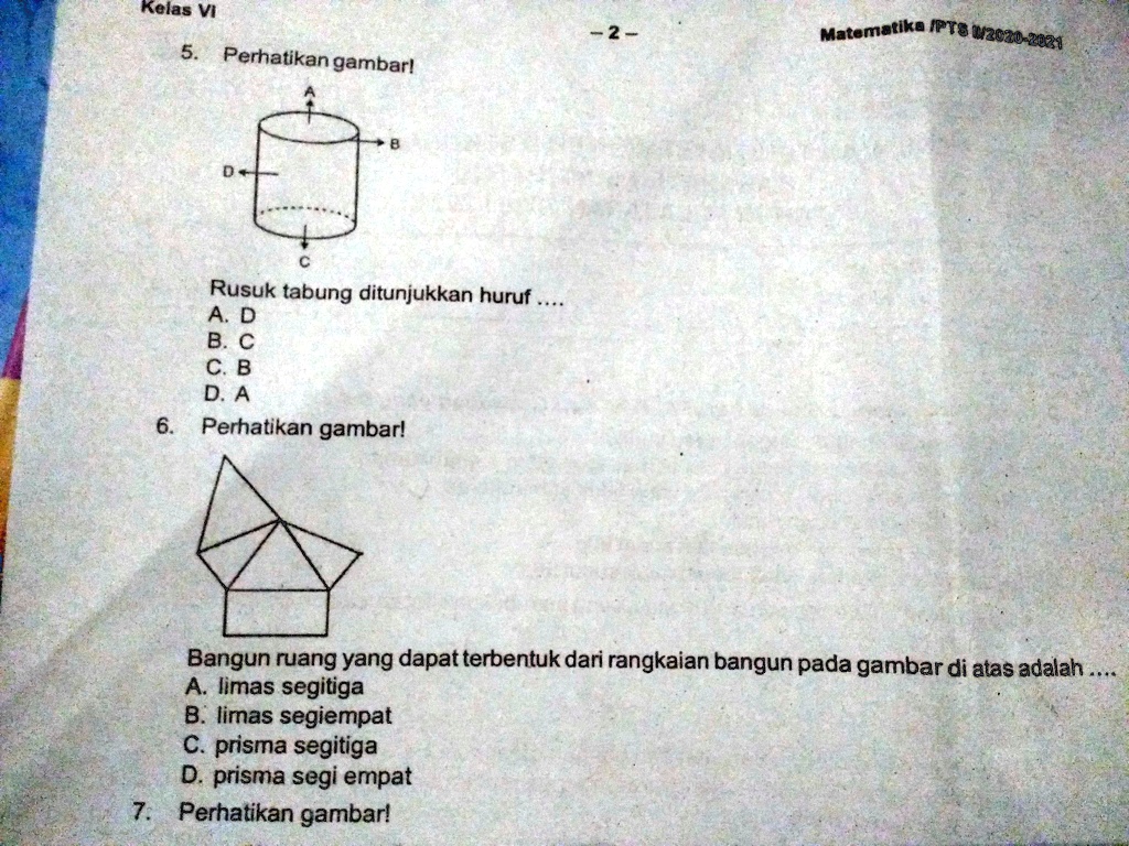 SOLVED: Tolong Yang Nomer 5-6 Terimakasih Kelas VI Matematika IPTE ...