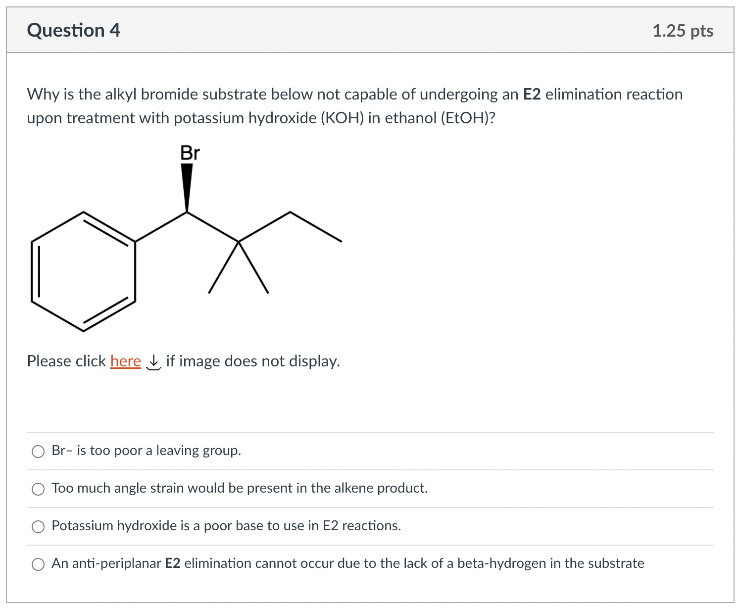 Why is the alkyl bromide substrate below not capable of undergoing an ...