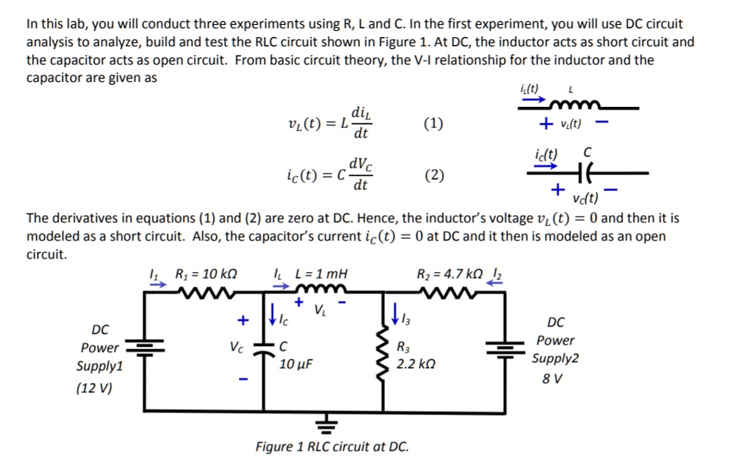 SOLVED Please answer the following questions 1. At DC, the capacitor