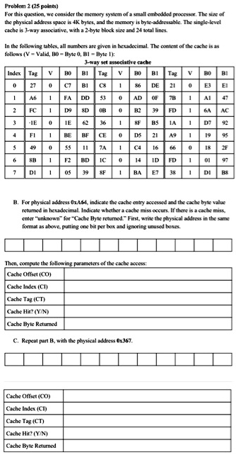 SOLVED: Problem 2 (25 points) For this question, we consider the memory ...