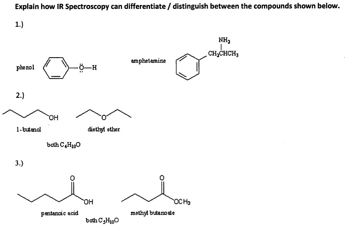 SOLVED: Explain how IR Spectroscopy can differentiate/distinguish ...