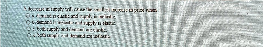 A decrease in supply will cause the smallest increase in price when a ...