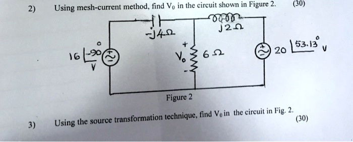 2 using mesh current method find vo in the circuit shown in figure 2 30 ...