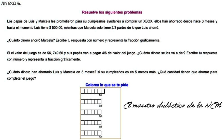 SOLVED: me ayudan a resolverlo gracias! ANEXO 6 Resuelve los sigulentes