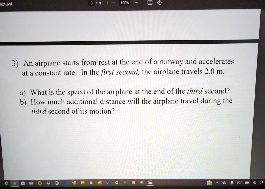 An Airplane Starts From Rest And Accelerates At A Constant