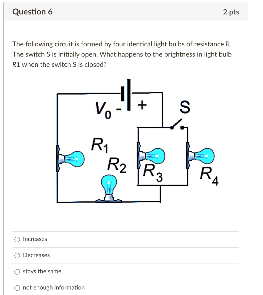 SOLVEDQuestion 6 2 pts The following circuit is formed by four