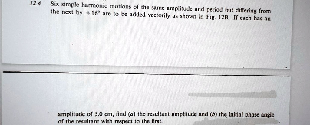 SOLVED: 124 Six simple harmonic motions of the same amplitude the next ...