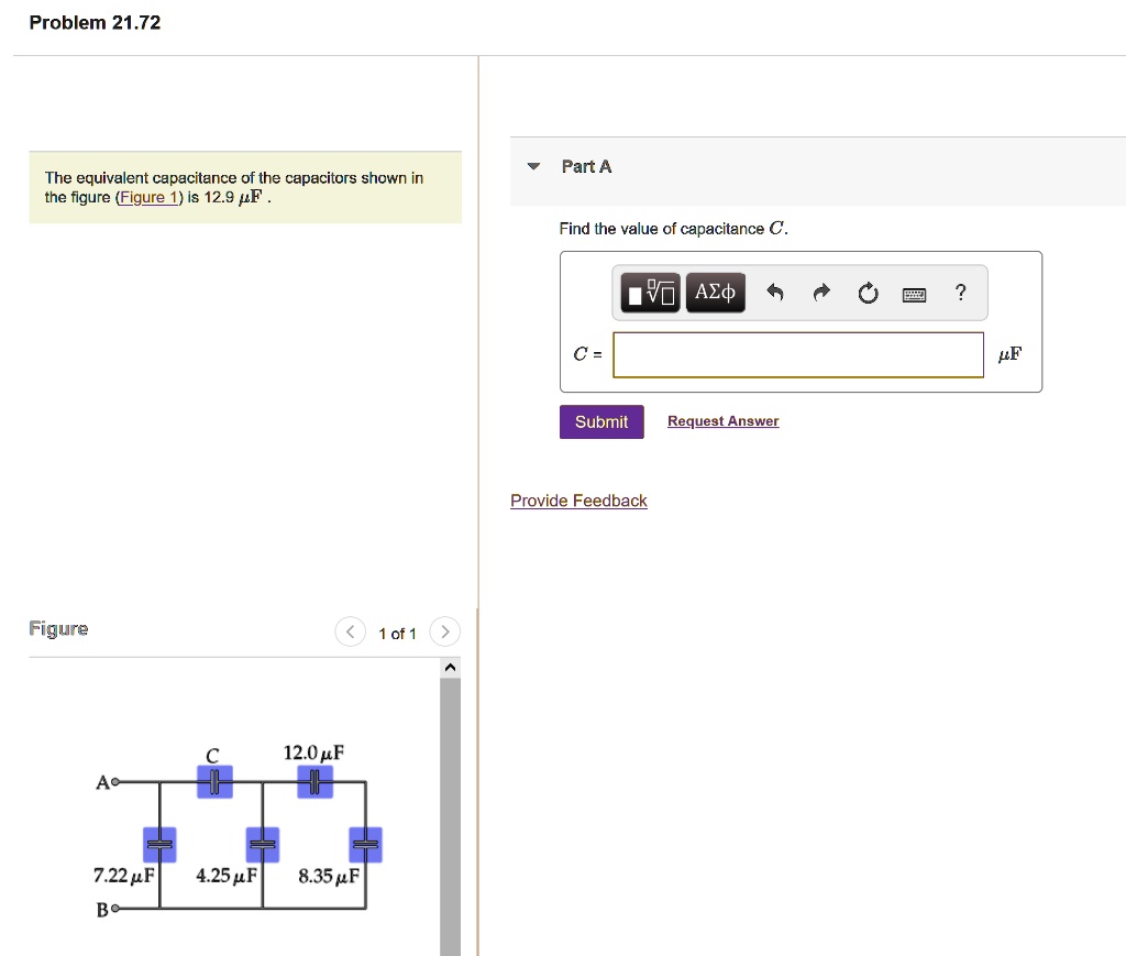 SOLVED: Problem 21.72 Part A The Equivalent Capacitance Of The ...