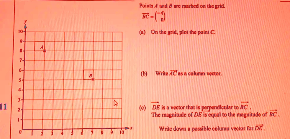 VIDEO solution: Points A and B are marked on the grid. BC = On the grid ...