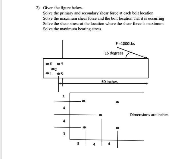SOLVED: Given the figure below: Solve the primary and secondary shear ...