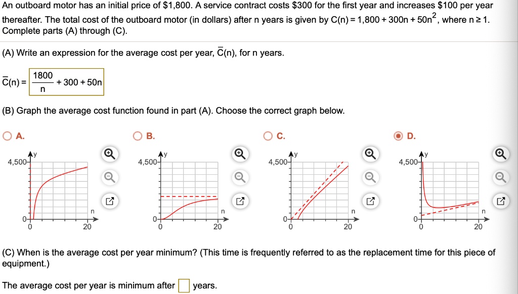 SOLVED An outboard motor has an initial price of 1,800. A service
