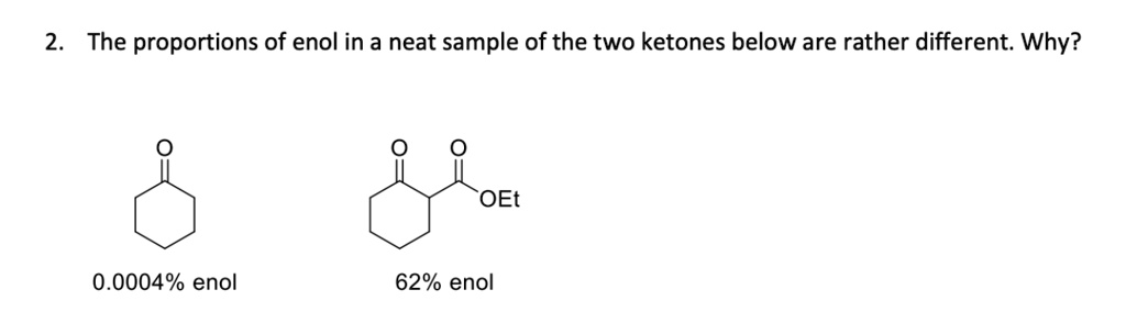 VIDEO solution: The proportions of enol in a neat sample of the two ...