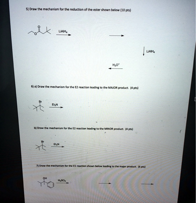 SOLVED: Draw the mechanism for the reduction of the ester shown below ...