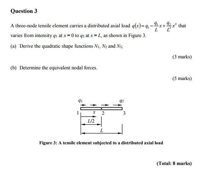 Solved: Question 3 L Varies From Intensity Q1 At X = 0 To Q2 At X = L 