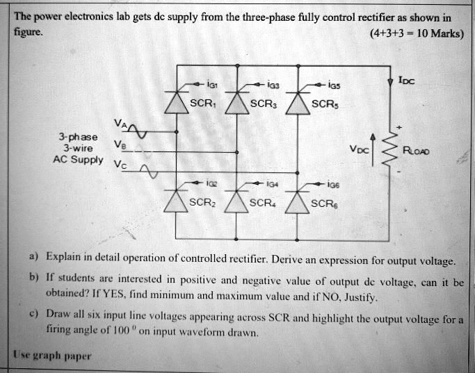SOLVED The power electronics lab gets its supply from the threephase