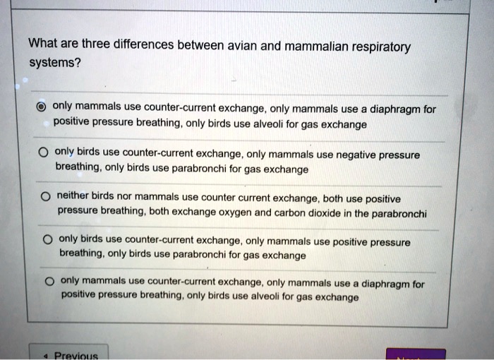 SOLVED: What are three differences between avian and mammalian