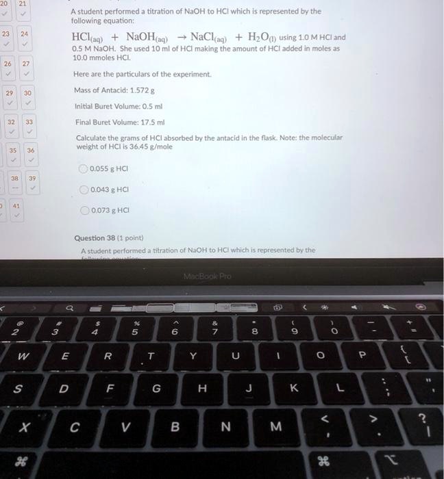 SOLVEDstudent performed titration of NaOH to HCI which Ts represented