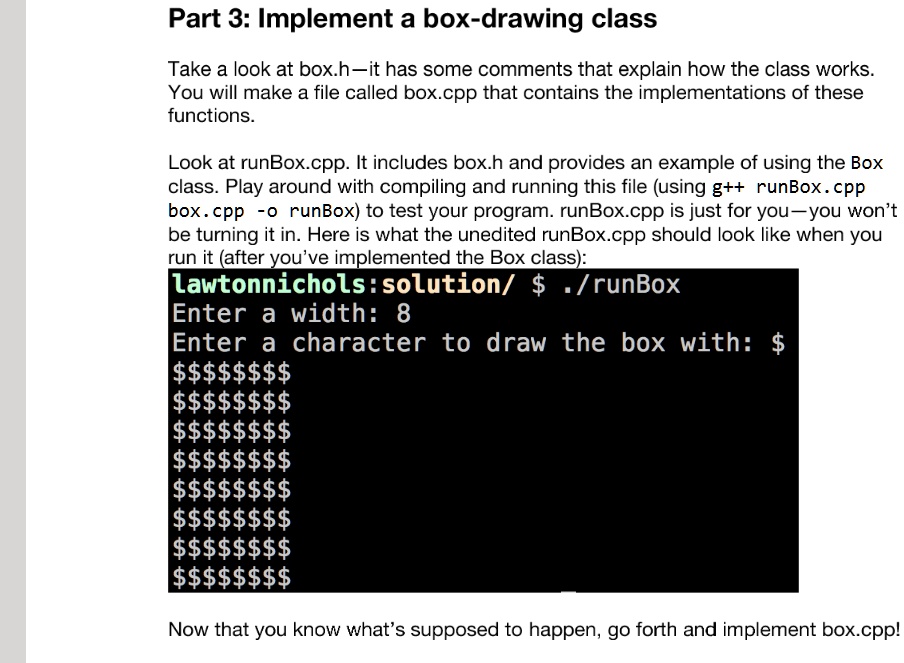 texts part 3 implement a box drawing class take a look at boxh it has ...