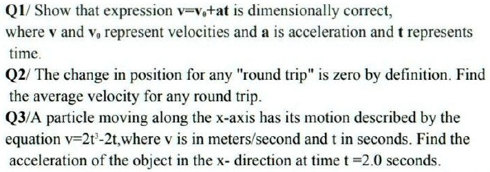 SOLVED:QI/ Show that expression VVotat is dimensionally correct; where ...