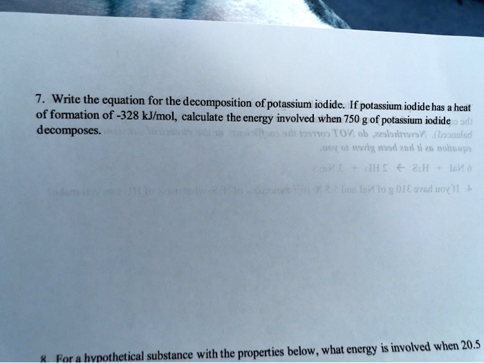 SOLVED Write the equation for the ofpotassium iodide. If potassium iodide has