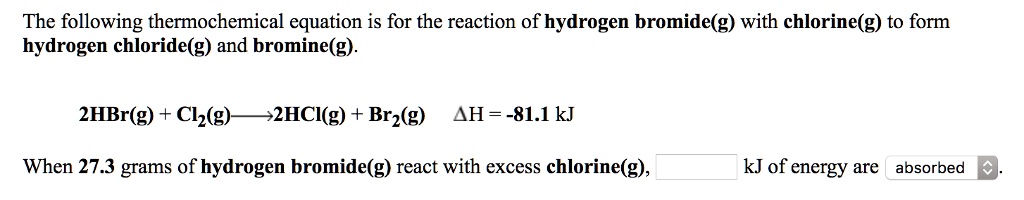 Solved: The Following Thermochemical Equation Is For The Reaction Of 