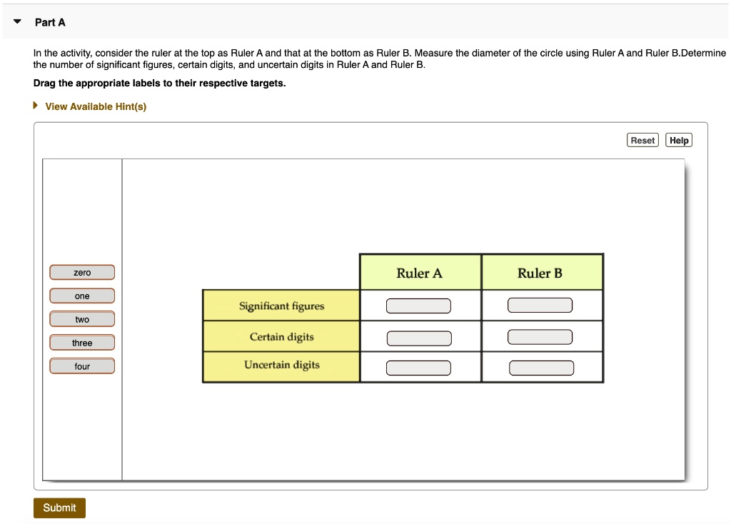 SOLVED: In The Activity, Consider The Ruler At The Top As Ruler A And ...