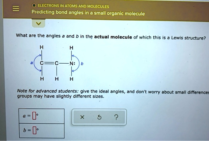 ELECTRONS IN ATOMS AND MOLECULES Predicting Bond Angles In A Small ...