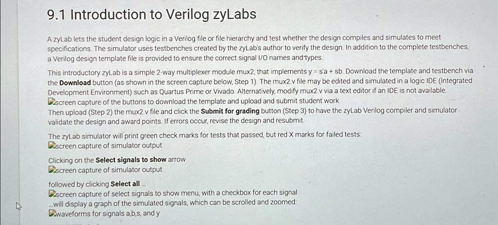 9.1 Introduction to Verilog zyLabs A zyLab lets the student design ...