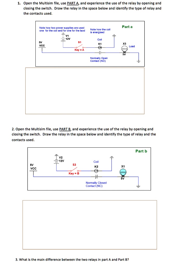 SOLVED 1. Open the Multisim file,use PART A,and experience the use of