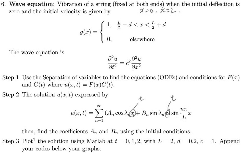 Solved:6 Wave Equation: Vibration Of A String (fixed At Both Ends) When 