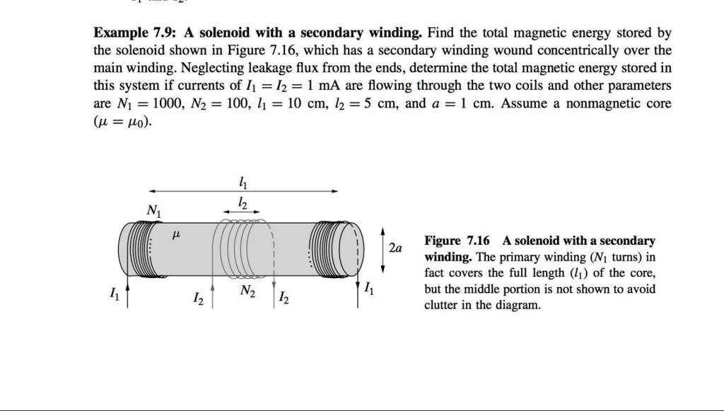 SOLVED Example 7.9 A solenoid with secondary winding Find the total