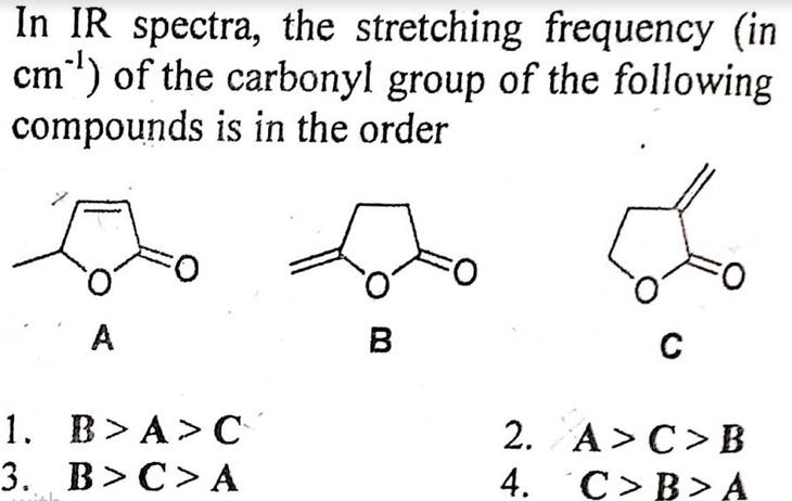 SOLVED In IR Spectra The Stretching Frequency In Cm Of The