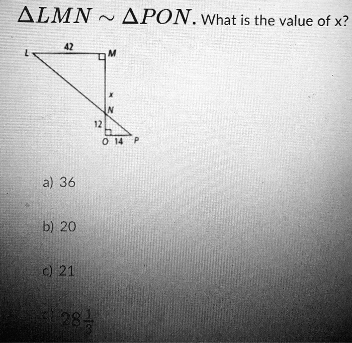 almn apon what is the value of x a 36 b 20 c 21 11948 1 34747