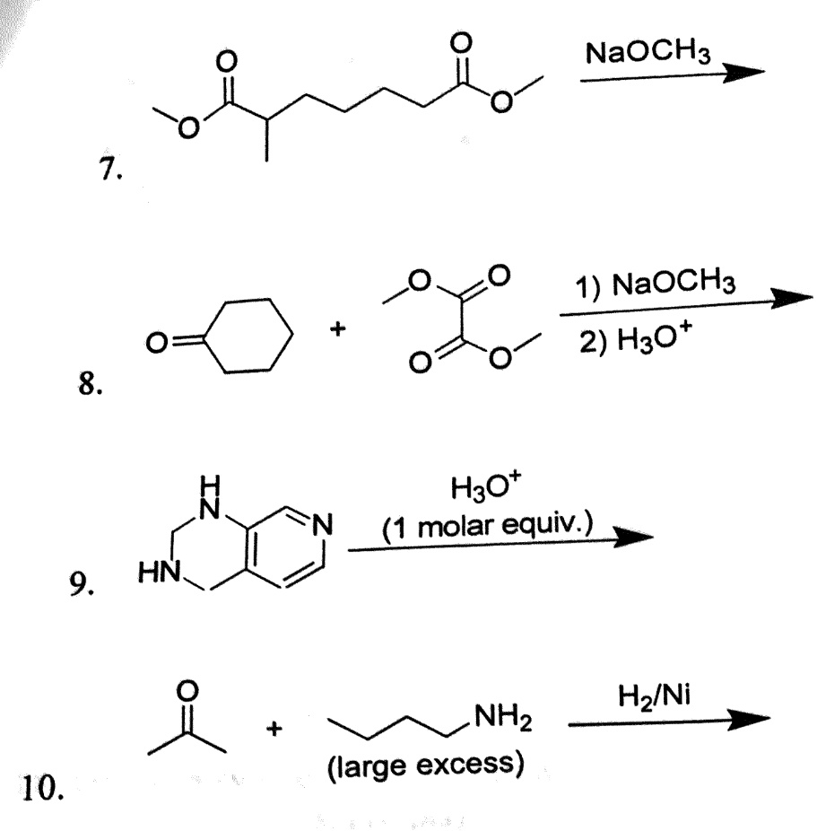 naoch3 7 1 naocha 2 h3o 8 haot 1 molar equiv 9 hn hzini nhz large excess 10 65942
