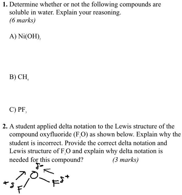 SOLVED: Determine Whether Or Not The Following Compounds Are Soluble In ...