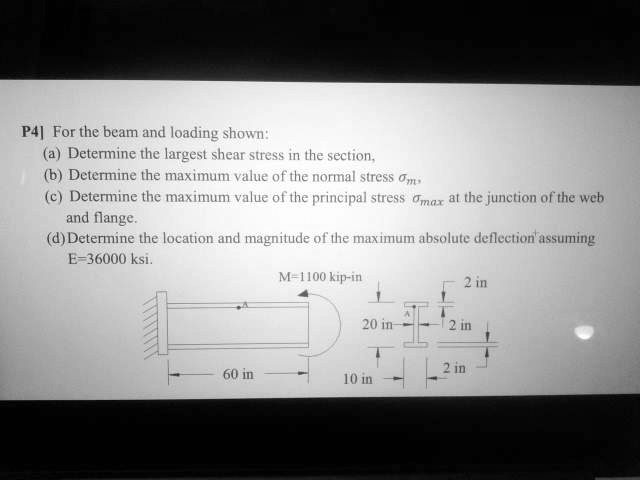 SOLVED: For the beam and loading shown: a) Determine the largest shear ...