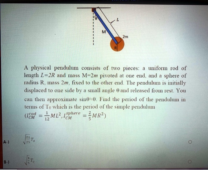 Solved Zm A Physical Pendulum Consists Of Two Pieces Unifor Rodof Length L R And Hass M M