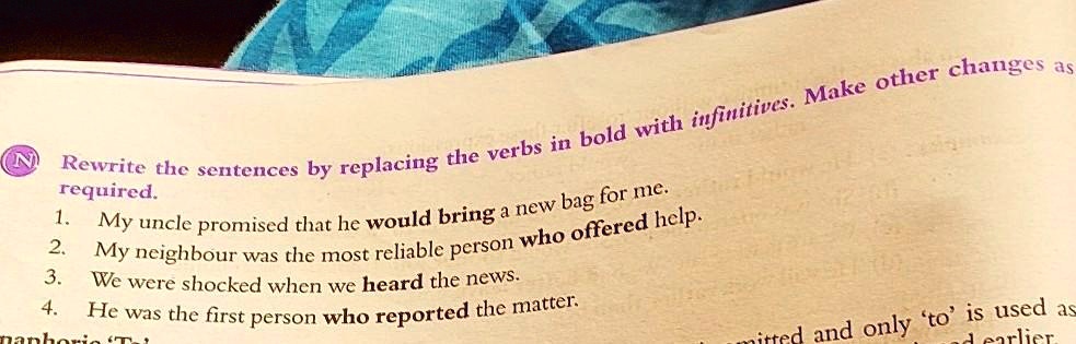 SOLVED: Rewrite the sentences by replacing the verbs in bold with ...