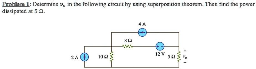 SOLVED: Problem 1: Determine v in the following circuit by using the ...