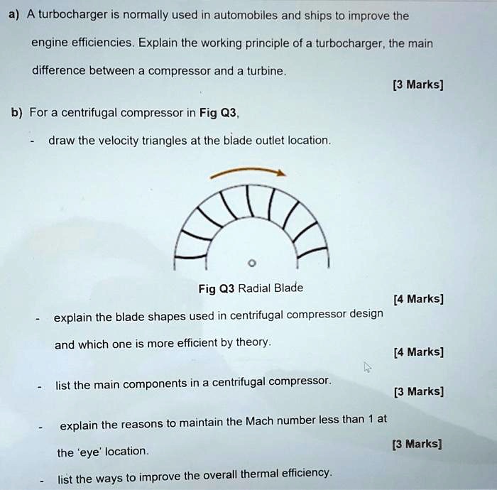 SOLVED A turbocharger is normally used in automobiles and ships to