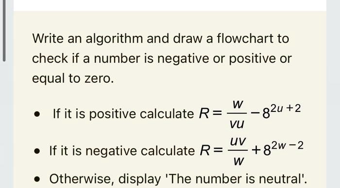 SOLVED: Write an algorithm and draw a flowchart to check if a number is ...